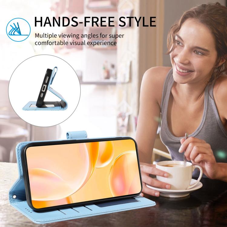 For Motorola Moto G04 / G24 / E14 Embossed Heart Dog RFID Blocking Wallet Leather Phone Case(Sky Blue) - free shipping - PMC TechLife - Order now!