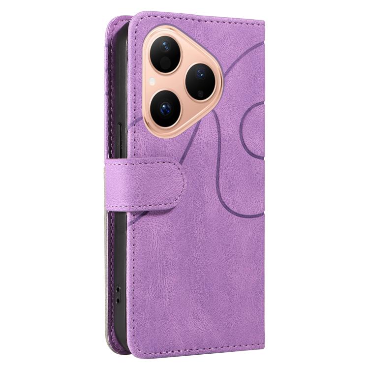 For Huawei Pura 80 5G Dual-color Splicing Flip Leather Phone Case(Purple) - free shipping - PMC TechLife - Order now!
