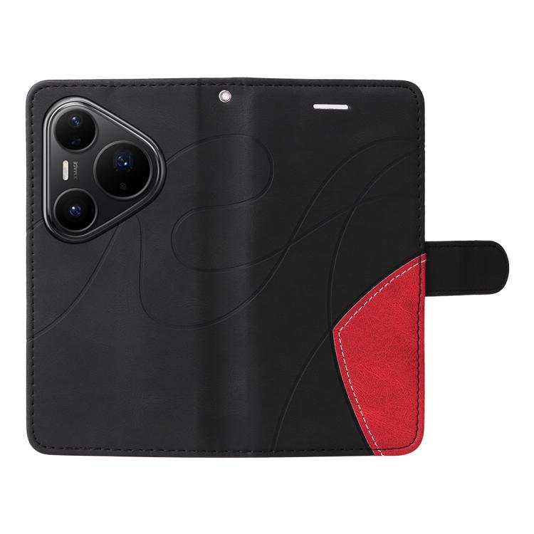 For Huawei Pura 80 Pro 5G Dual-color Splicing Flip Leather Phone Case(Black) - free shipping - PMC TechLife - Order now!