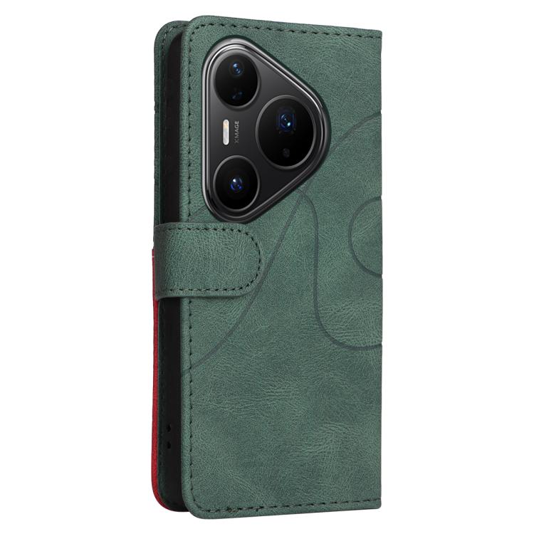 For Huawei Pura 80 Pro 5G Dual-color Splicing Flip Leather Phone Case(Green) - free shipping - PMC TechLife - Order now!