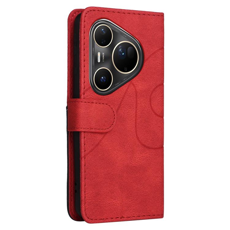 For Huawei Pura 80 Ultra 5G Dual-color Splicing Flip Leather Phone Case(Red) - free shipping - PMC TechLife - Order now!