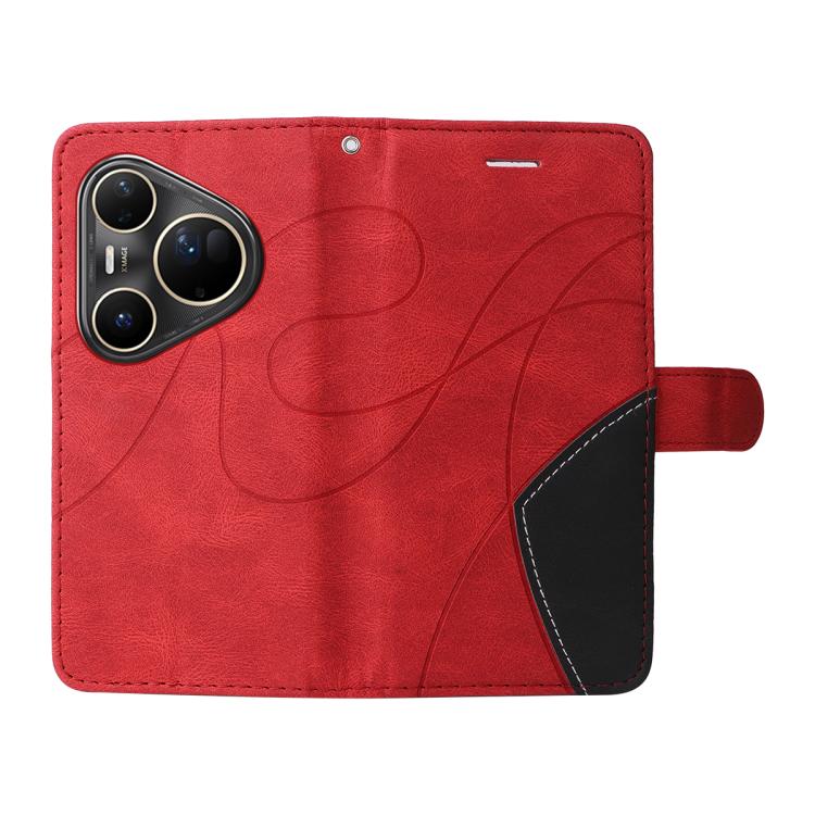 For Huawei Pura 80 Ultra 5G Dual-color Splicing Flip Leather Phone Case(Red) - free shipping - PMC TechLife - Order now!