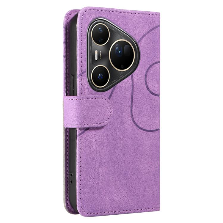 For Huawei Pura 80 Ultra 5G Dual-color Splicing Flip Leather Phone Case(Purple) - free shipping - PMC TechLife - Order now!