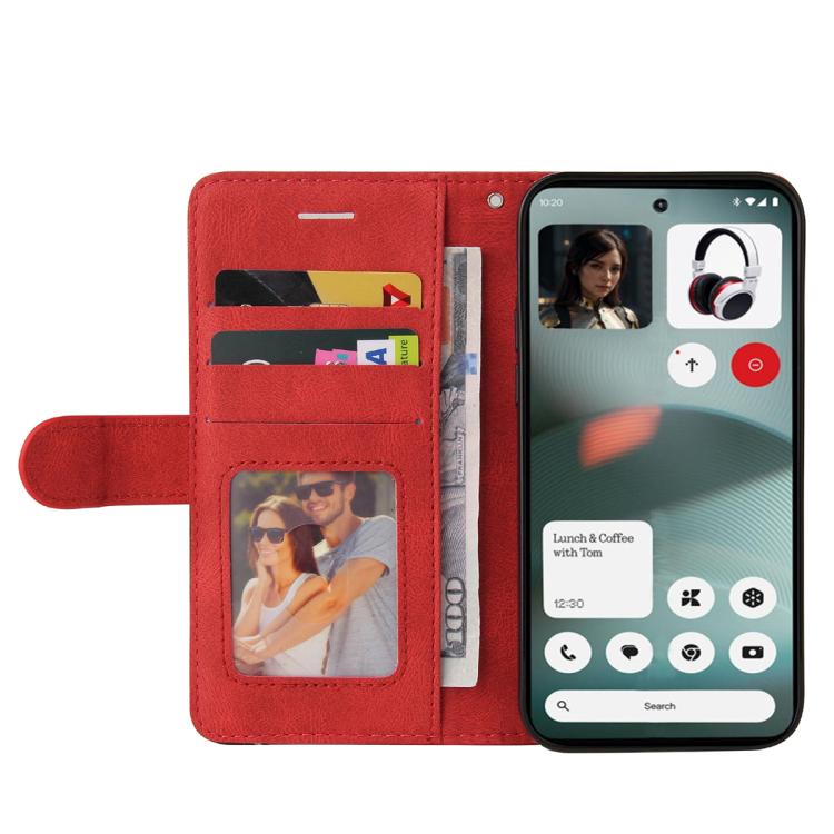 For Nothing Phone 3 Dual-color Splicing Flip Leather Phone Case(Red) - free shipping - PMC TechLife - Order now!