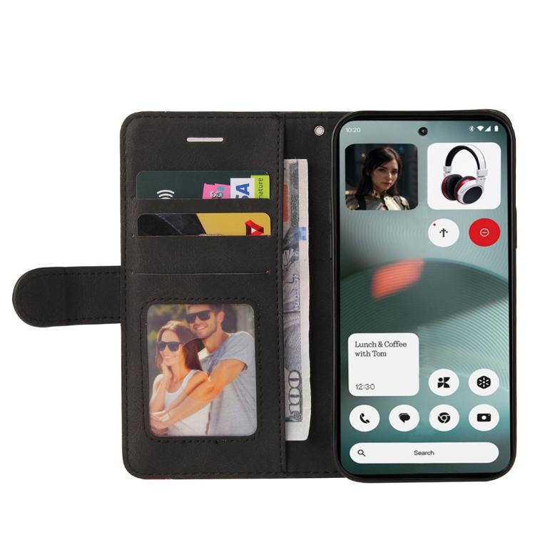 For Nothing Phone 3 Dual-color Splicing Flip Leather Phone Case(Black) - free shipping - PMC TechLife - Order now!