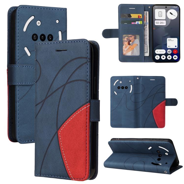 For Nothing Phone 3A Dual-color Splicing Flip Leather Phone Case(Blue) - free shipping - PMC TechLife - Order now!
