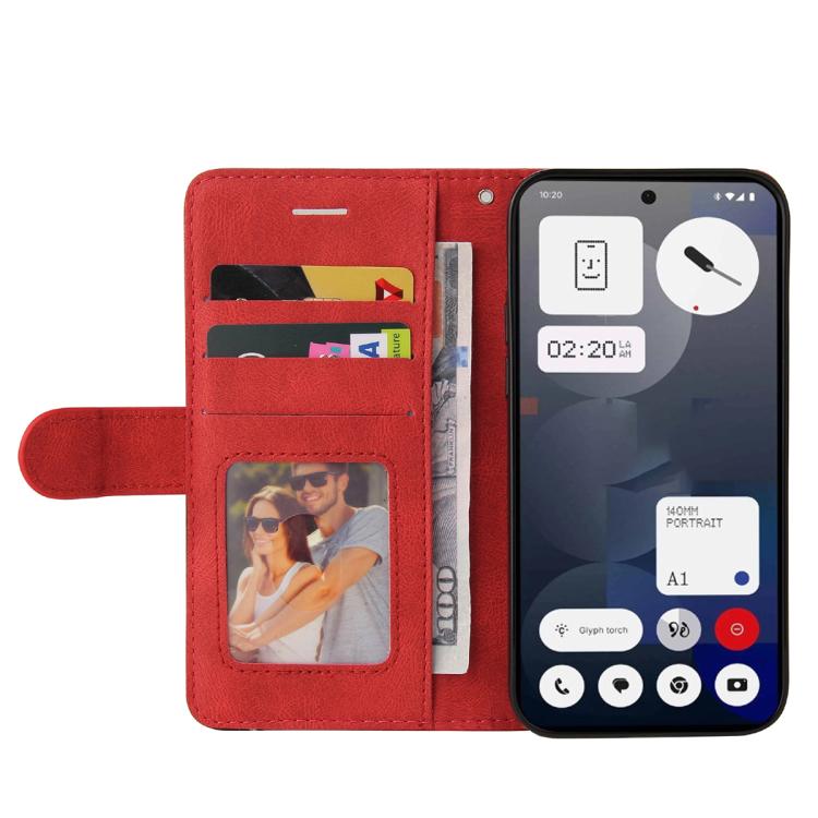 For Nothing Phone 3A Dual-color Splicing Flip Leather Phone Case(Red) - free shipping - PMC TechLife - Order now!