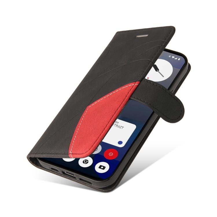 For Nothing Phone 3A Dual-color Splicing Flip Leather Phone Case(Black) - free shipping - PMC TechLife - Order now!