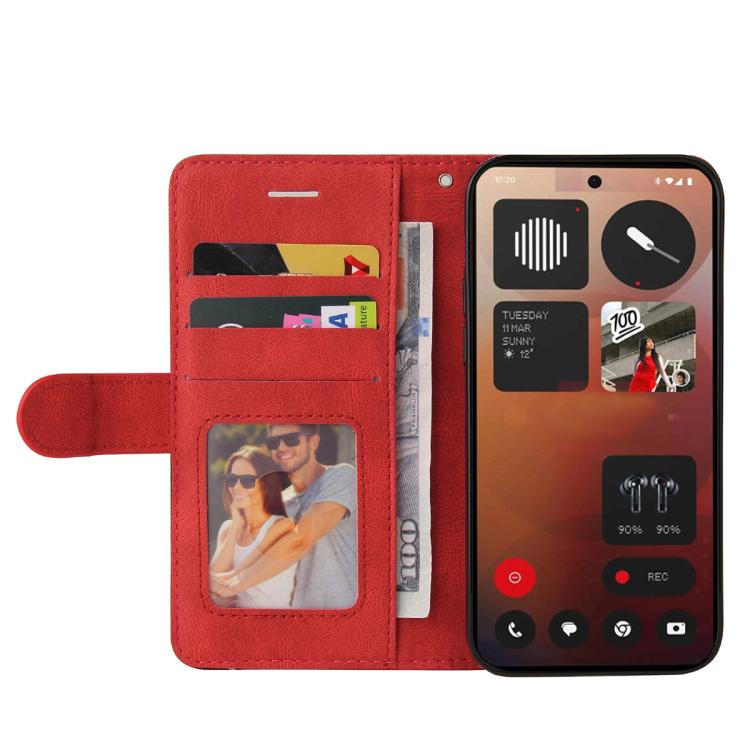 For Nothing Phone 3A Pro Dual-color Splicing Flip Leather Phone Case(Red) - free shipping - PMC TechLife - Order now!