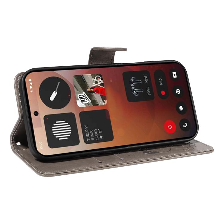 For Nothing Phone 3A Pro Cat and Bee Embossed Flip Leather Phone Case(Grey) - free shipping - PMC TechLife - Order now!