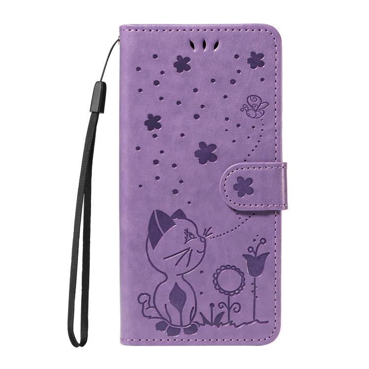 For Nothing Phone 3A Pro Cat and Bee Embossed Flip Leather Phone Case(Purple) - free shipping - PMC TechLife - Order now!