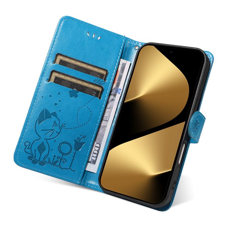 For Huawei Pura 80 Ultra 5G Cat and Bee Embossed Flip Leather Phone Case(Blue) - free shipping - PMC TechLife - Order now!
