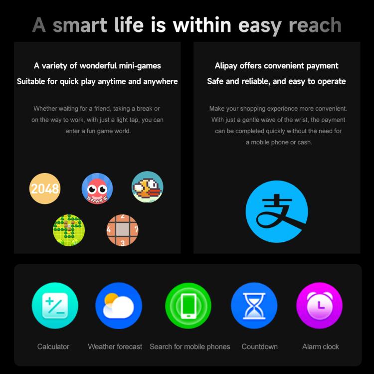 F38 Dual-ear Bluetooth Earphone Smart Watch IP67 Supports Heart Rate Monitoring, Watchband:Silicone(Black) - free shipping - PMC TechLife - Order now!