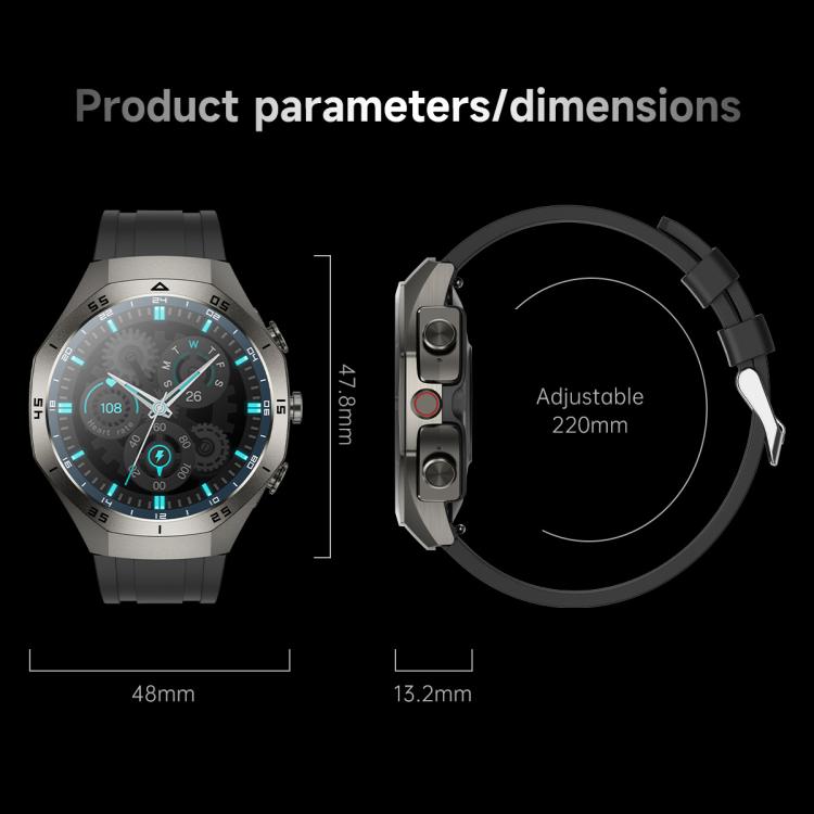 F38 Dual-ear Bluetooth Earphone Smart Watch IP67 Supports Heart Rate Monitoring, Watchband:Silicone(Black) - free shipping - PMC TechLife - Order now!