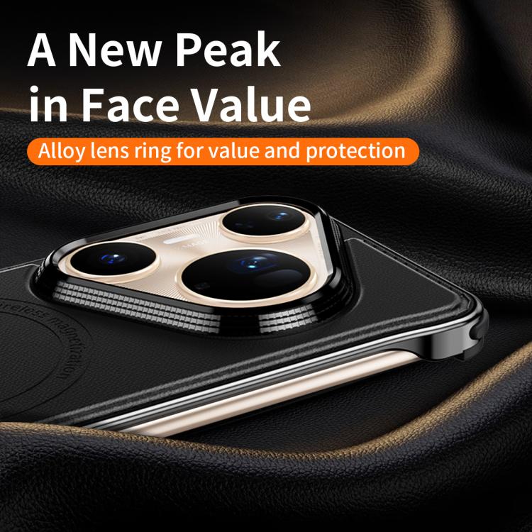 For Huawei Pura 80 5G J TRIBE Metal Frameless Plain Leather MagSafe Phone Case(Black) - free shipping - PMC TechLife - Order now!