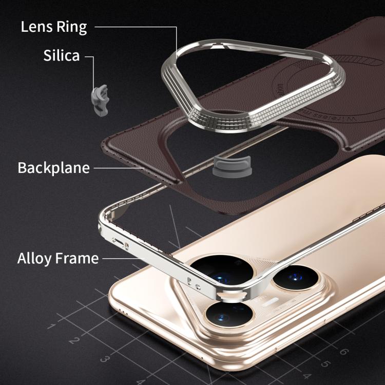 For Huawei Pura 80 Pro 5G J TRIBE Metal Frameless Plain Leather MagSafe Phone Case(Brown) - free shipping - PMC TechLife - Order now!