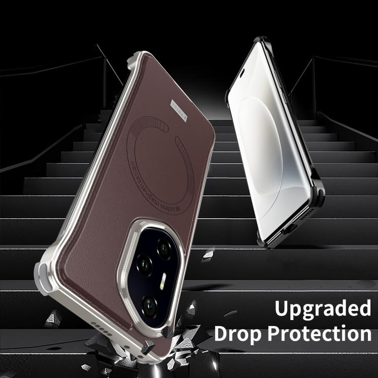 For Honor 300 J TRIBE Metal Frameless Plain Leather MagSafe Phone Case(Brown) - free shipping - PMC TechLife - Order now!