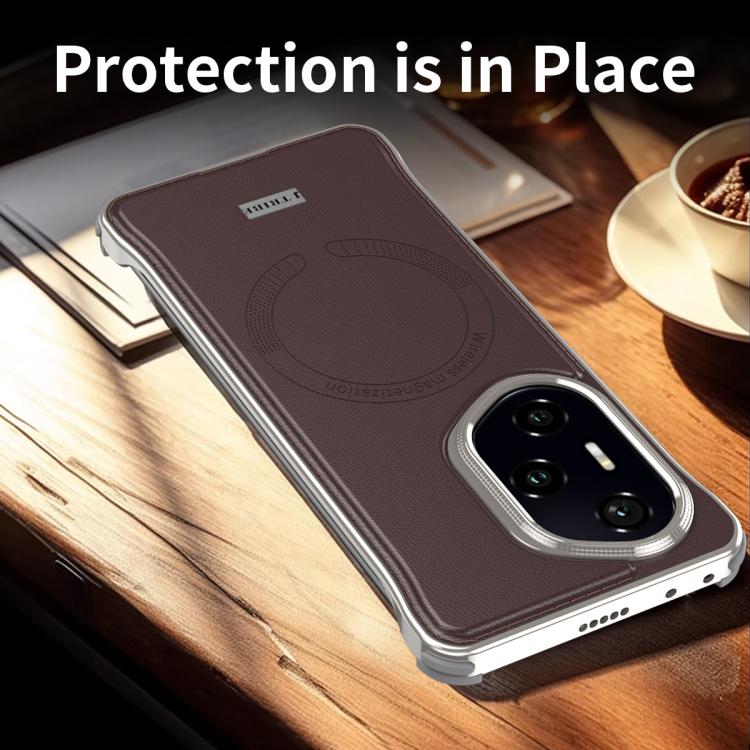 For Honor 300 J TRIBE Metal Frameless Plain Leather MagSafe Phone Case(Black) - free shipping - PMC TechLife - Order now!