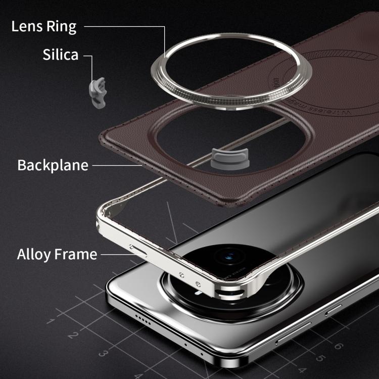 For Honor Magic7 J TRIBE Metal Frameless Plain Leather MagSafe Phone Case(Brown) - free shipping - PMC TechLife - Order now!