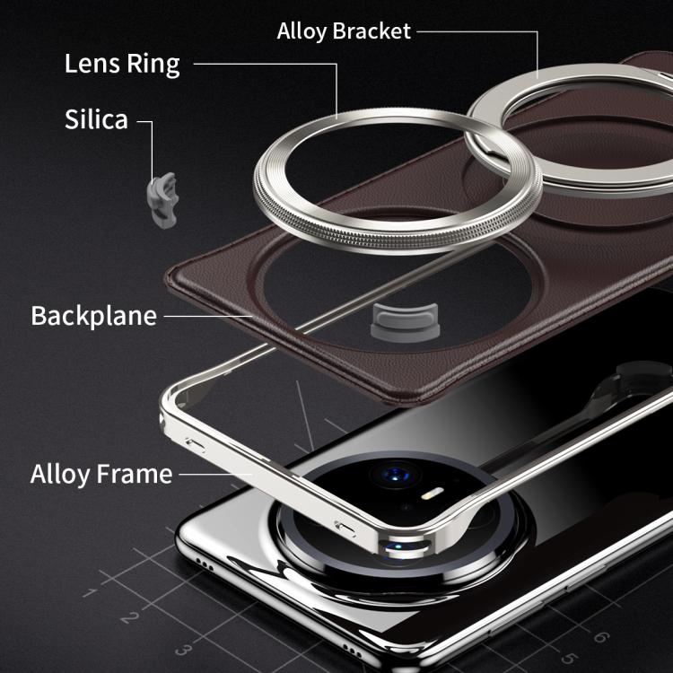 For Huawei Mate 70 Pro Metal Frameless Plain Leather MagSafe Holder Phone Case(Black) - free shipping - PMC TechLife - Order now!