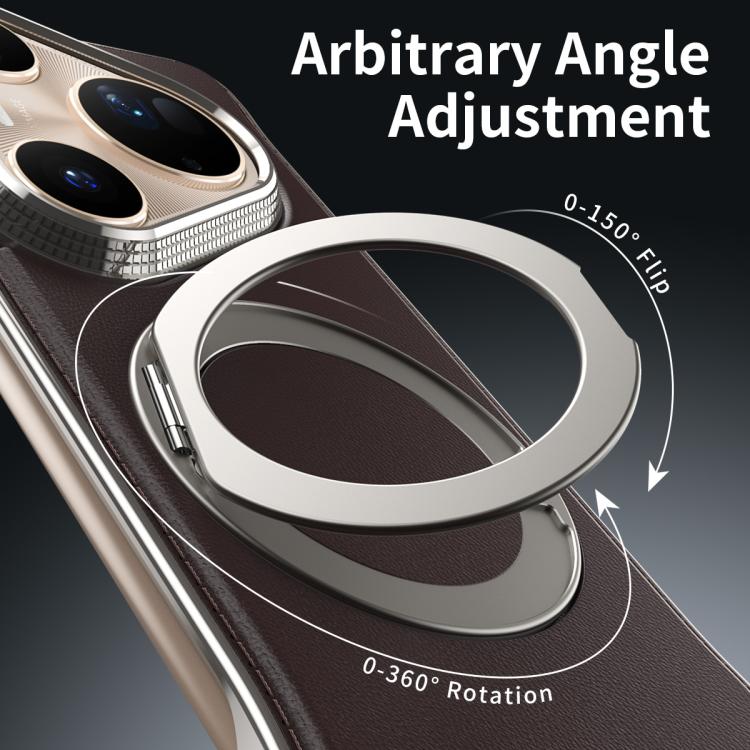 For Huawei Pura 80 Pro 5G Metal Frameless Plain Leather MagSafe Holder Phone Case(Brown) - free shipping - PMC TechLife - Order now!