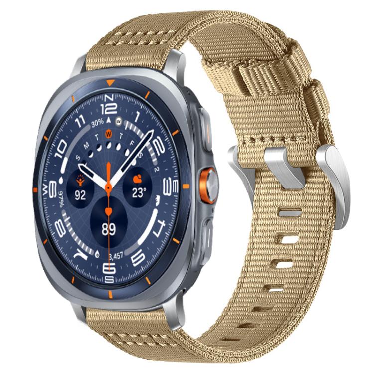 For Samsung Galaxy Watch Ultra / Ultra 2025 xDfind Two-section Nylon Watch Band(Khaki) - free shipping - PMC TechLife - Order now!