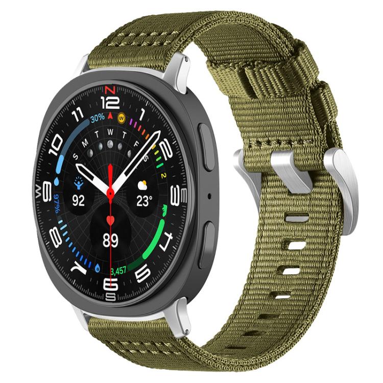For Samsung Galaxy Watch8 / 8 Classic xDfind Two-section Nylon Watch Band(Army Green) - free shipping - PMC TechLife - Order now!