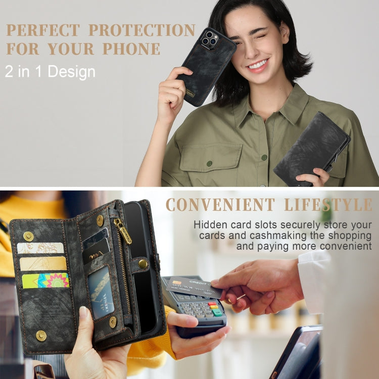 For iPhone 12 / 12 Pro CaseMe-008 Detachable Multifunctional Wallet Leather Phone Case (Black) - iPhone 12 / 12 Pro Cases by CaseMe | Online Shopping South Africa | PMC Jewellery | Buy Now Pay Later Mobicred