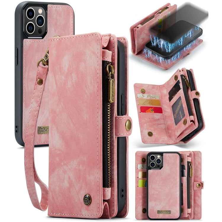 For iPhone 12 Pro Max CaseMe-008 Detachable Multifunctional Wallet Leather Phone Case (Pink) - free shipping - PMC Jewellery - Order now!