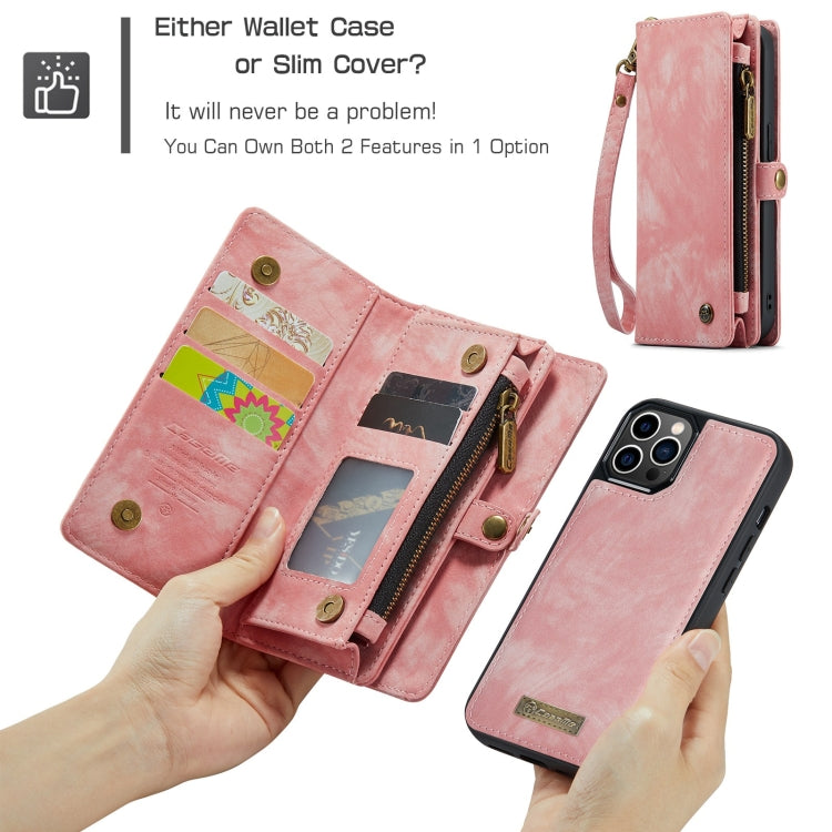 For iPhone 12 Pro Max CaseMe-008 Detachable Multifunctional Wallet Leather Phone Case (Pink) - free shipping - PMC Jewellery - Order now!