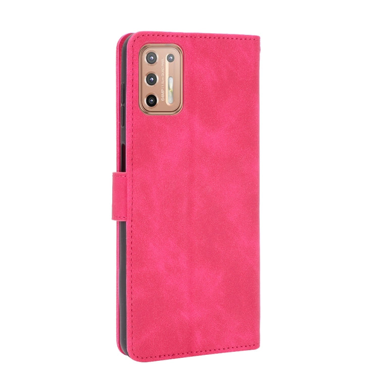 For Motorola Moto G9 Plus Solid Color Skin Feel Magnetic Buckle Horizontal Flip Calf Texture PU Leather Case with Holder & Card Slots & Wallet(Rose Red) - Motorola Cases by PMC TechLife | Online Shopping South Africa | PMC TechLife | Buy Now Pay Later Mobicred