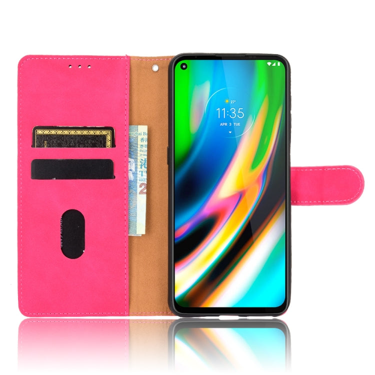 For Motorola Moto G9 Plus Solid Color Skin Feel Magnetic Buckle Horizontal Flip Calf Texture PU Leather Case with Holder & Card Slots & Wallet(Rose Red) - Motorola Cases by PMC TechLife | Online Shopping South Africa | PMC TechLife | Buy Now Pay Later Mobicred