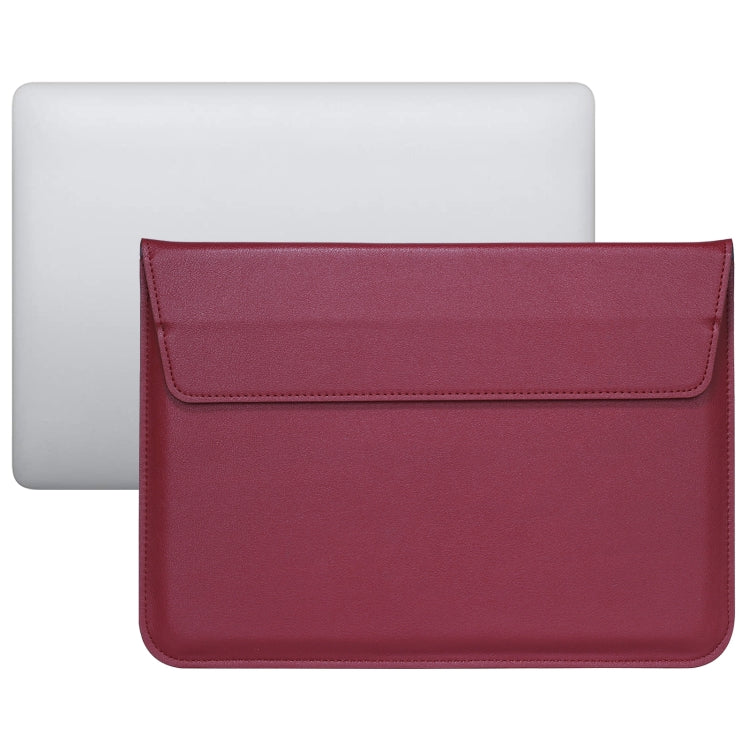 PU Leather Ultra-thin Envelope Bag Laptop Bag for MacBook Air / Pro 11 inch, with Stand Function(Wine Red) - free shipping - PMC Jewellery - Order now!