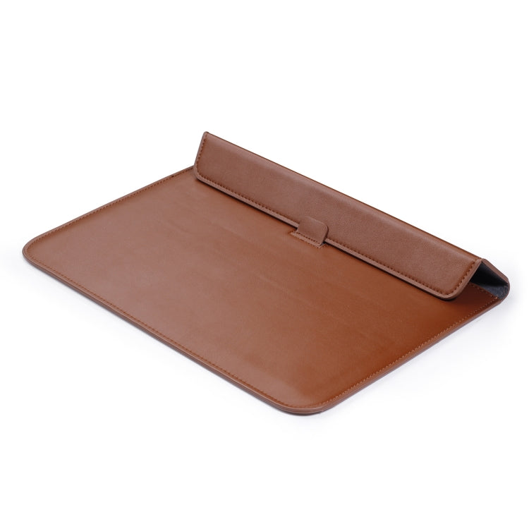 PU Leather Ultra-thin Envelope Bag Laptop Bag for MacBook Air / Pro 11 inch, with Stand Function(Brown) - Protective Bags by PMC Jewellery | Online Shopping South Africa | PMC Jewellery | Buy Now Pay Later Mobicred
