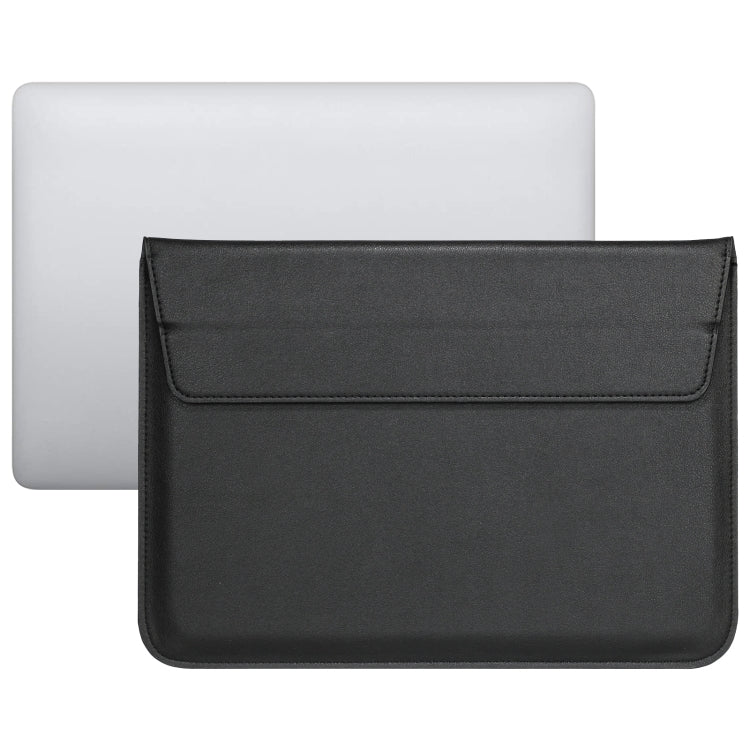 PU Leather Ultra-thin Envelope Bag Laptop Bag for MacBook Air / Pro 13 inch, with Stand Function(Black) - Protective Bags by PMC Jewellery | Online Shopping South Africa | PMC Jewellery | Buy Now Pay Later Mobicred