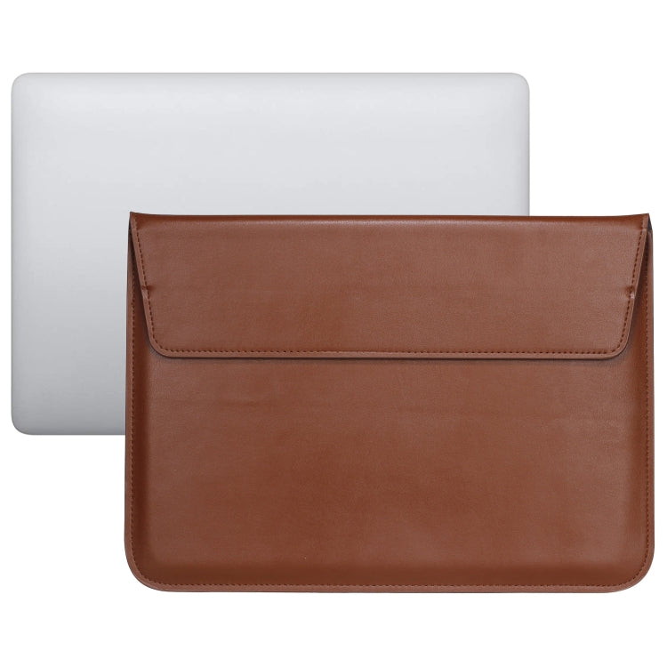 PU Leather Ultra-thin Envelope Bag Laptop Bag for MacBook Air / Pro 13 inch, with Stand Function(Brown) - Protective Bags by PMC Jewellery | Online Shopping South Africa | PMC Jewellery | Buy Now Pay Later Mobicred