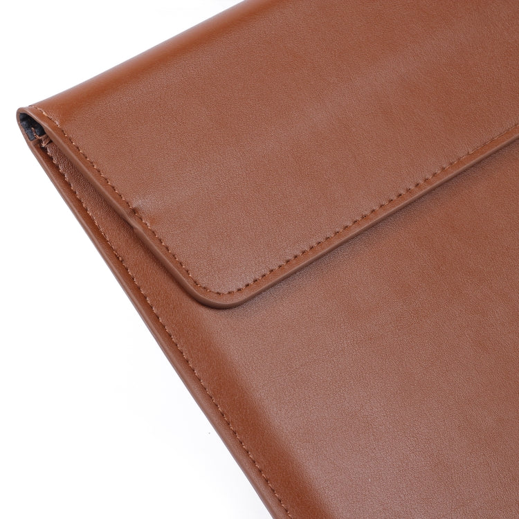 PU Leather Ultra-thin Envelope Bag Laptop Bag for MacBook Air / Pro 13 inch, with Stand Function(Brown) - Protective Bags by PMC Jewellery | Online Shopping South Africa | PMC Jewellery | Buy Now Pay Later Mobicred