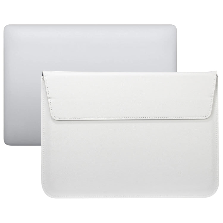 PU Leather Ultra-thin Envelope Bag Laptop Bag for MacBook Air / Pro 15 inch, with Stand Function(White) - free shipping - PMC Jewellery - Order now!