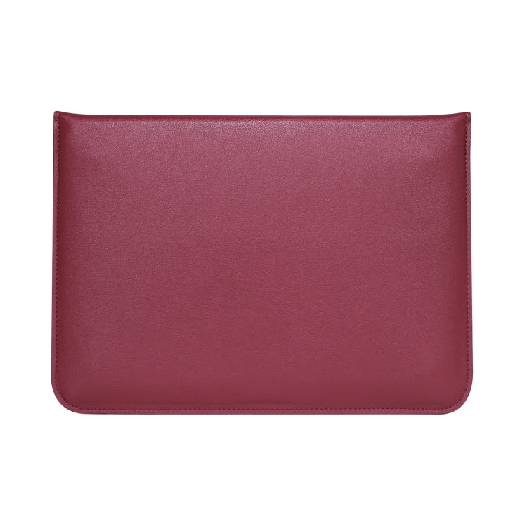 PU Leather Ultra-thin Envelope Bag Laptop Bag for MacBook Air / Pro 15 inch, with Stand Function(Wine Red) - Protective Bags by PMC Jewellery | Online Shopping South Africa | PMC Jewellery | Buy Now Pay Later Mobicred