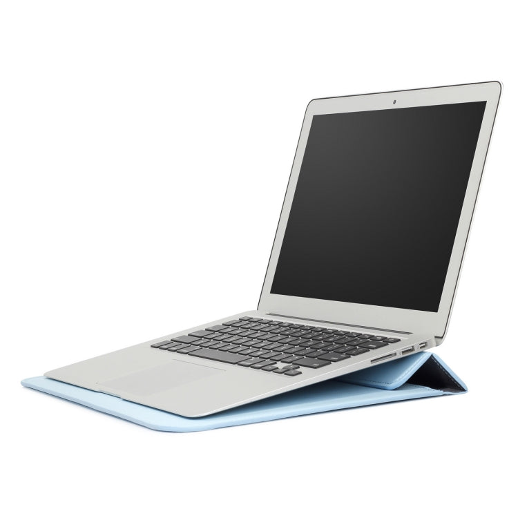 PU Leather Ultra-thin Envelope Bag Laptop Bag for MacBook Air / Pro 15 inch, with Stand Function(Sky Blue) - Protective Bags by PMC Jewellery | Online Shopping South Africa | PMC Jewellery | Buy Now Pay Later Mobicred