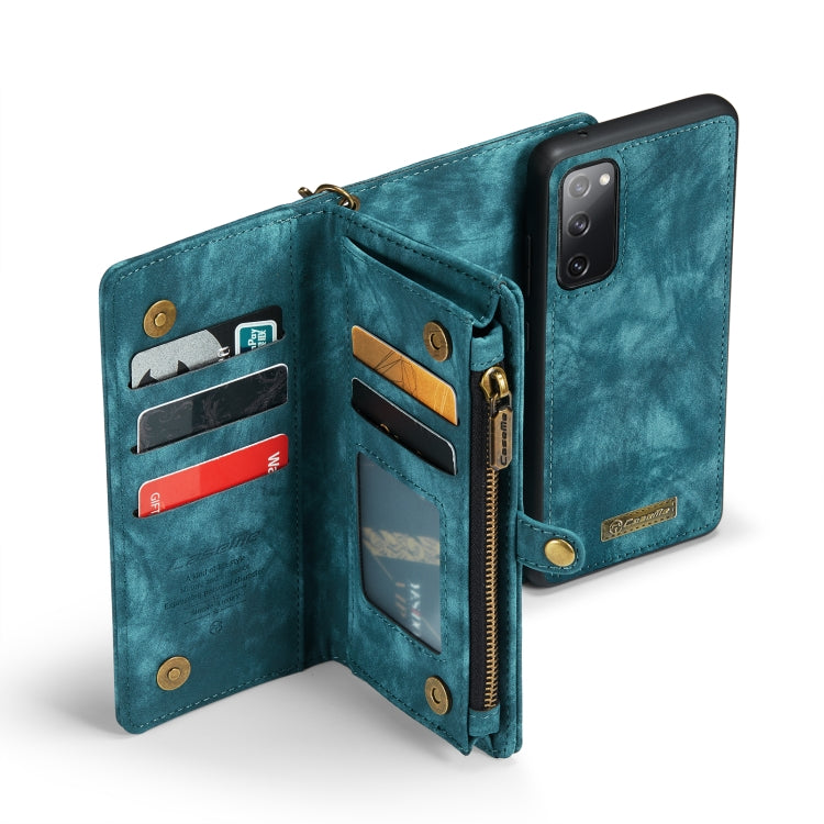 For Samsung Galaxy S20 FE CaseMe 008 Detachable Multifunctional Horizontal Flip Leather Case with Holder & Card Slot & Zipper Wallet & Photo Frame(Blue) - free shipping - PMC Jewellery - Order now!