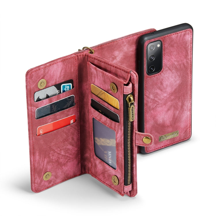 For Samsung Galaxy S20 FE CaseMe 008 Detachable Multifunctional Horizontal Flip Leather Case with Holder & Card Slot & Zipper Wallet & Photo Frame(Red) - Galaxy S20 FE Cases by CaseMe | Online Shopping South Africa | PMC Jewellery | Buy Now Pay Later Mobicred
