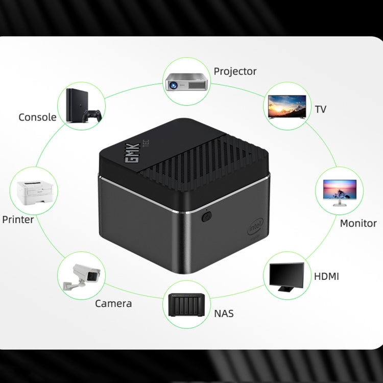 GMK NucBox Windows 10 System Mini PC, Intel Celeron J4125 Quad Core 64bit 14nm 2GHz-2.7GHz, Support WiFi & Bluetooth & RJ45, 8GB+128GB,EU Plug - Windows Mini PCs by PMC TechLife | Online Shopping South Africa | PMC TechLife | Buy Now Pay Later Mobicred