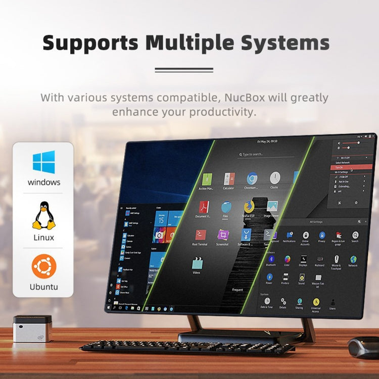 GMK NucBox Windows 10 System Mini PC, Intel Celeron J4125 Quad Core 64bit 14nm 2GHz-2.7GHz, Support WiFi & Bluetooth & RJ45, 8GB+128GB,EU Plug - Windows Mini PCs by PMC TechLife | Online Shopping South Africa | PMC TechLife | Buy Now Pay Later Mobicred