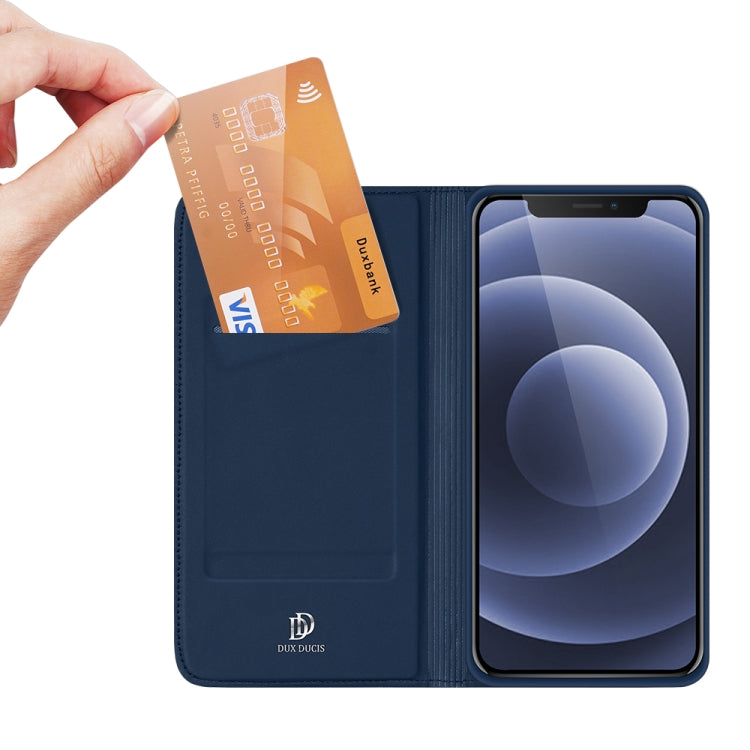 For iPhone 12 / 12 Pro DUX DUCIS Skin Pro Series Horizontal Flip PU + TPU Leather Case with Holder & Card Slots(Blue) - free shipping - PMC Jewellery - Order now!