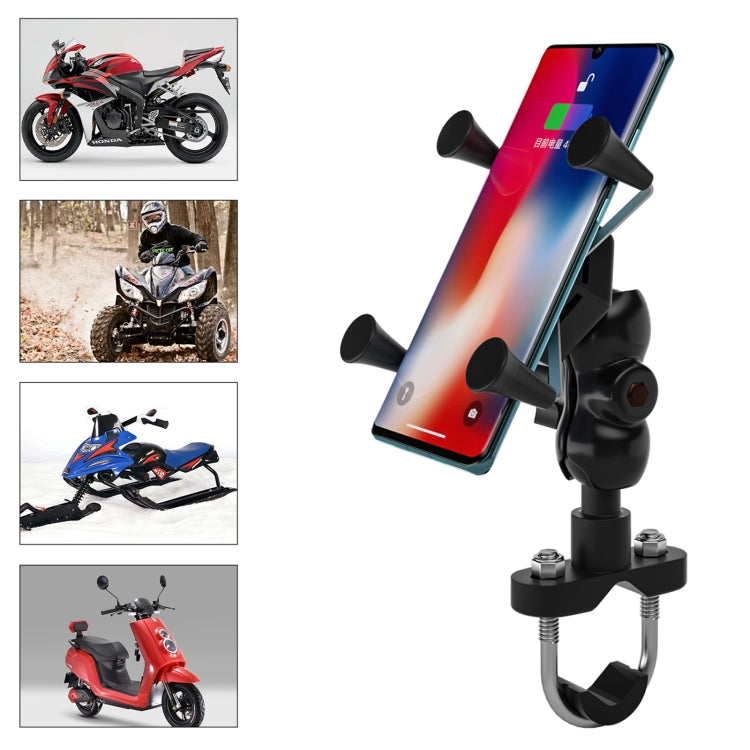 WUPP CS-1133A1 Motorcycle Four-claw X Shape Adjustable Mobile Phone Holder Bracket, Double Tap Buckle Version - free shipping - PMC TechLife - Order now!