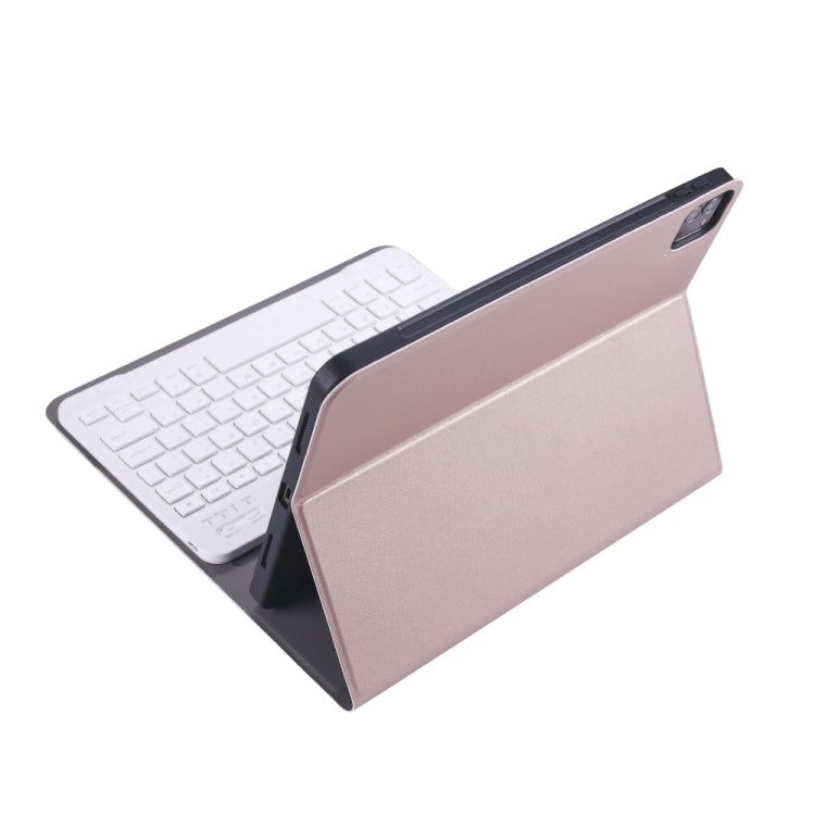 A098B TPU Detachable Ultra-thin Bluetooth Keyboard Tablet Case for iPad Air 11 2024 / 2025 / Air 4 10.9 inch 2020, with Stand & Pen Slot(Rose Gold) - For iPad Air by PMC Jewellery | Online Shopping South Africa | PMC Jewellery | Buy Now Pay Later Mobicred