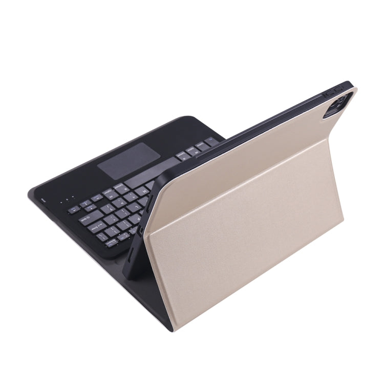 A098B-A Detachable ABS Ultra-thin Bluetooth Keyboard + TPU Tablet Case for iPad Air 4 10.9 inch (2020), with Stand & Pen Slot & Touch(Gold) - For iPad Air by PMC TechLife | Online Shopping South Africa | PMC TechLife