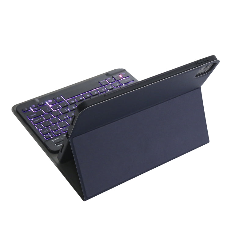 A098BS Detachable Ultra-thin Backlight Bluetooth Keyboard Tablet Case for iPad Air 11 2024 / 2025 / Air 4 10.9 inch 2020, with Stand & Pen Slot(Dark Blue) - free shipping - PMC TechLife - Order now!