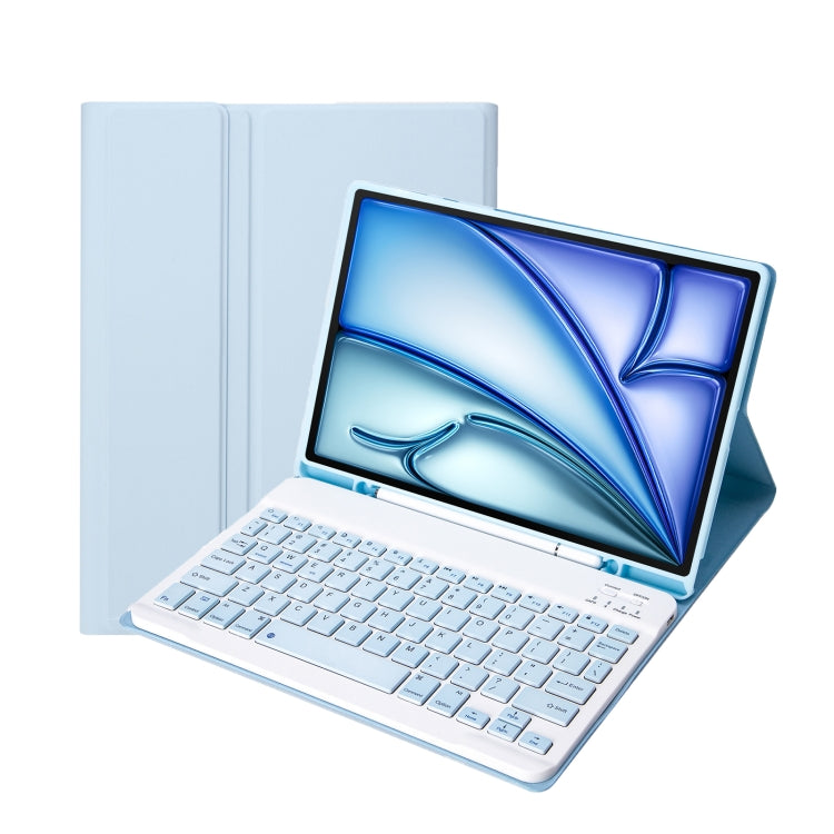 For iPad Air 11 2024 / 2025 / Air 4 2020 / Air 5 2022 A098B Detachable ABS Ultra-thin Candy Colors Bluetooth Keyboard Tablet Case with Stand & Pen Slot(Light Blue) - For iPad Air by PMC Jewellery | Online Shopping South Africa | PMC Jewellery | Buy Now Pay Later Mobicred